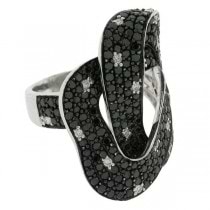2.75ct 14k White Gold Black & White Diamond Ring