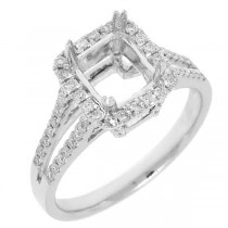 0.46ct 14k White Gold Diamond Semi-mount Ring
