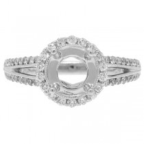 0.47ct 18k White Gold Diamond Semi-mount Ring