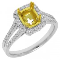 0.45ct 14k Two-tone Gold Diamond Semi-mount Ring