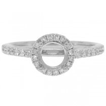 0.30ct 14k White Gold Diamond Semi-mount Ring for 0.60ct Center