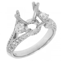 0.88ct 18k White Gold Diamond Semi-mount Ring
