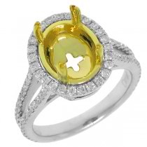 0.75ct 18k Two-tone Gold Diamond Semi-mount Ring
