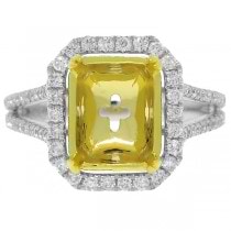 0.59ct 18k Two-tone Gold Diamond Semi-mount Ring