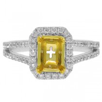 0.63ct 14k Two-tone Gold Diamond Semi-mount Ring