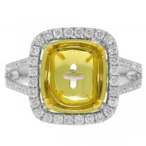 0.52ct 18k Two-tone Gold Diamond Semi-mount Ring