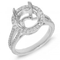 0.72ct 18k White Gold Diamond Semi-mount Ring