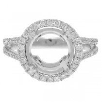 0.72ct 18k White Gold Diamond Semi-mount Ring