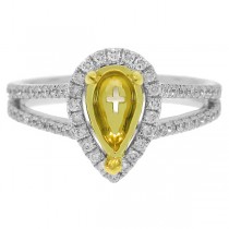 0.54ct 14k Two-tone Gold Diamond Semi-mount Ring