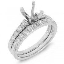 0.79ct 14k White Gold Diamond Semi-mount Ring 2-pc