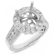 1.03ct 18k White Gold Diamond Semi-mount Ring
