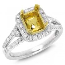 0.70ct 18k Two-tone Gold Diamond Semi-mount Ring