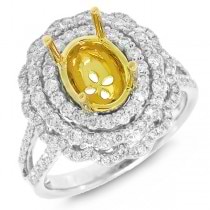 0.92ct 18k Two-tone Gold Diamond Semi-mount Ring