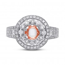 0.91ct 14k Two-tone Rose Gold Diamond Semi-mount Ring