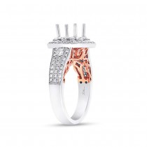 0.91ct 14k Two-tone Rose Gold Diamond Semi-mount Ring