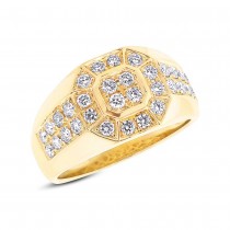 1.18ct 14k Yellow Gold Diamond Men's Ring