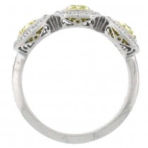 1.70ct-ctrs(cushion) 0.50ct-side 18k Two-tone Diamond Ring