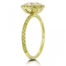 1.60ct Cushion Cut Center and 0.42ct Side 18k Yellow Gold EGL Certified Natural Yellow Diamond Ring