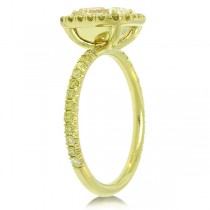1.62ct Radiant Cut Center and 0.48ct Side 18k Yellow Gold EGL Certified Natural Yellow Diamond Ring