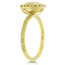 1.51ct Radiant Cut Center and 0.46ct Side 18k Yellow Gold Natural Yellow Diamond Ring