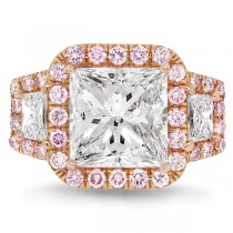 4.81ct 18k Rose Gold EGL Certified Princess Cut Diamond Engagement Ring