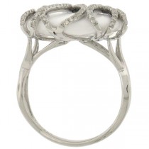 0.50ct Diamond & 10.58ct White Onyx 14k White Gold Ring