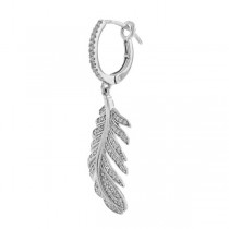 0.55ct 14k White Gold Diamond Feather Earrings
