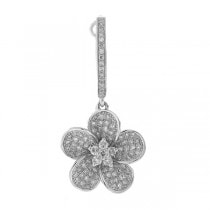 0.85ct 14k White Gold Diamond Flower Earrings
