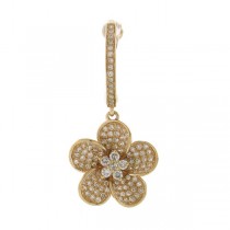 0.85ct 14k Rose Gold Diamond Flower Earrings