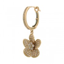 0.85ct 14k Rose Gold Diamond Flower Earrings