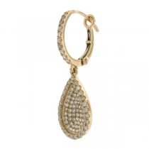 0.90ct 14k Rose Gold Diamond Pave Drop Earrings