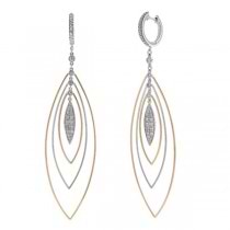 0.65ct 14k Two-tone Rose Gold Diamond Earrings