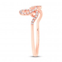 0.28ct 14k Rose Gold Diamond ''Love'' Ring Size 9