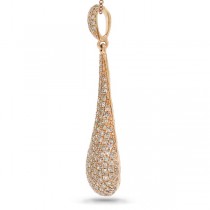 1.08ct 14k Rose Gold Diamond Pave Pendant Necklace