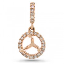 0.11ct 14k Rose Gold Diamond Semi-mount Pendant Necklace