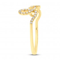 0.28ct 14k Yellow Gold Diamond ''Love'' Ring Size 5