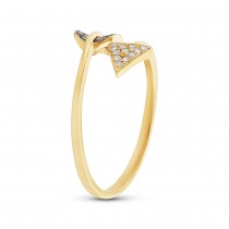 0.17ct 14k Yellow Gold White & Champagne Diamond Arrow Ring
