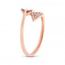 0.17ct 14k Rose Gold White & Champagne Diamond Arrow Ring Size 4.5