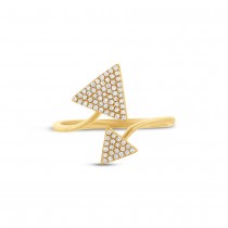 0.21ct 14k Yellow Gold Diamond Triangle Lady's Ring