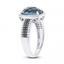 0.30ct Diamond & 3.98ct London Blue Topaz 14k White Gold Ring