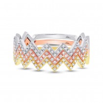 0.33ct 14k Three-tone Gold Diamond Lady's Ring 3-pc