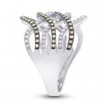 0.59ct 14k White Gold White & Champagne Diamond Lady's Ring