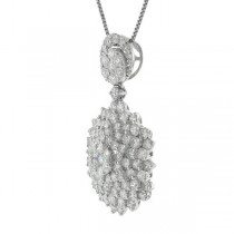 3.58ct 18k White Gold Diamond Pendant Necklace