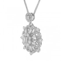 2.58ct 18k White Gold Diamond Pendant Necklace
