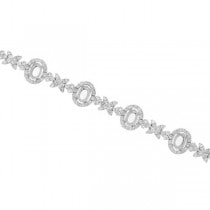 5.34ct 18k White Gold Diamond Semi-mount Bracelet