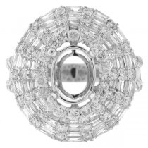 2.83ct 18k White Gold Diamond Semi-mount Ring