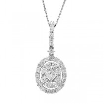 0.87ct 18k White Gold Diamond Pendant Necklace