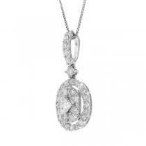 0.87ct 18k White Gold Diamond Pendant Necklace
