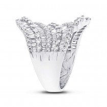 4.10ct 18k White Gold Diamond Baguette Lady's Ring