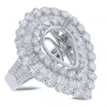 4.00ct 18k White Gold Diamond Semi-mount Ring